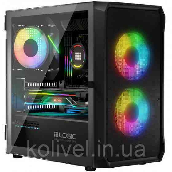 Корпус LogicConcept PORTOS MESH+GLASS ARGB fans 3x120mm BLACK без БЖ mATX (AM-PORTOS-10-0000000-0002) Киев