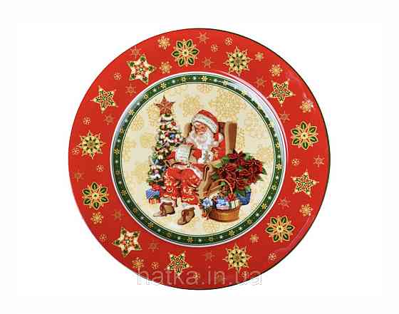 УЦІНКА! ТАРІЛКА НОВОРІЧНА "CHRISTMAS COLLECTION" ДІД МОРОЗ 26 см + ПОДАРУНКОВА УПАКОВКА Київ