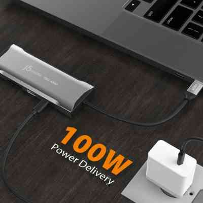 Порт-репликатор J5create Dock-Station USB-C 10Gbps, 7-in-1 (хаб/HDMI/PD/картридер) (JCD393-N) Винница