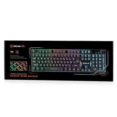 Клавіатура REAL-EL 8700 Gaming Backlit, black Вінниця