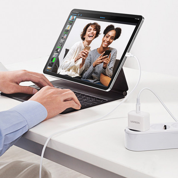 Зарядний пристрій 1xUSB 20W (USB С QC4.0+/PD3.0) Mini Charger White CD241 Ugreen (10220) Київ - фото 6
