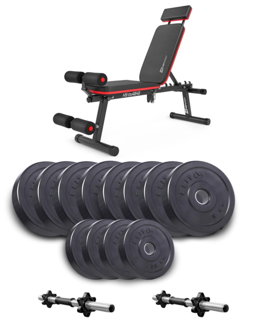 Набір Elitum Titan гантелі 2х26кг з лавою Hop-Sport HS-2040 HB Киев - изображение 1