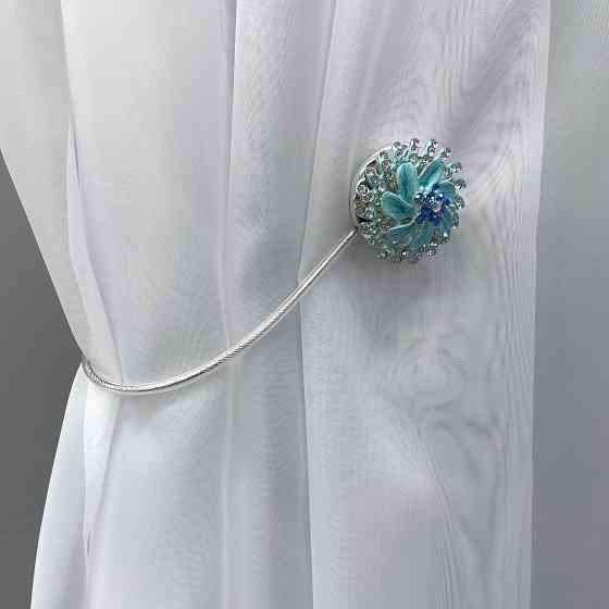 Магніти для штор та гардин "Flowers" набір 2 шт Блакитний (81-220) Київ