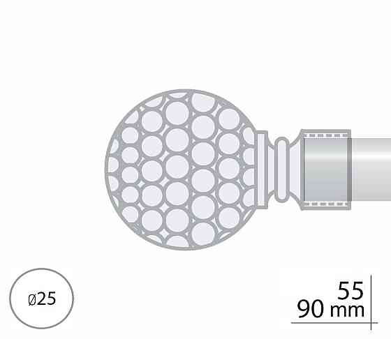 Закінчення для карнизу Orvit САВОНА 25 мм НЕРЖАВІЮЧА СТАЛЬ Львів