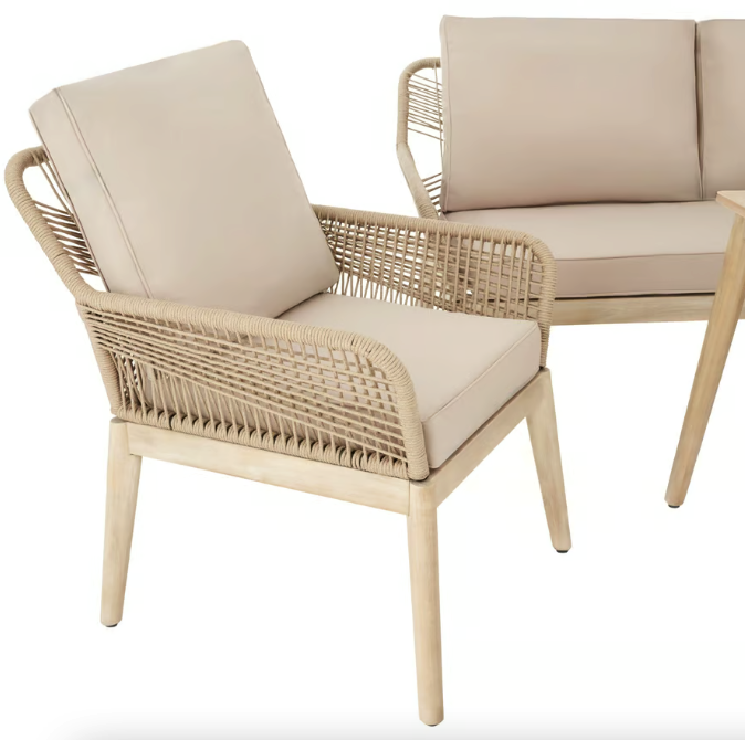 Набір садових меблів зі столом і кріслами для дому, саду, дачі, комфортна зона відпочинку Di Volio Albenga бежевий Київ - фото 5