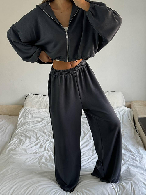 Жіночий трендовий костюм з турецького трикотажу oysho Графіт Одеса - фото 6