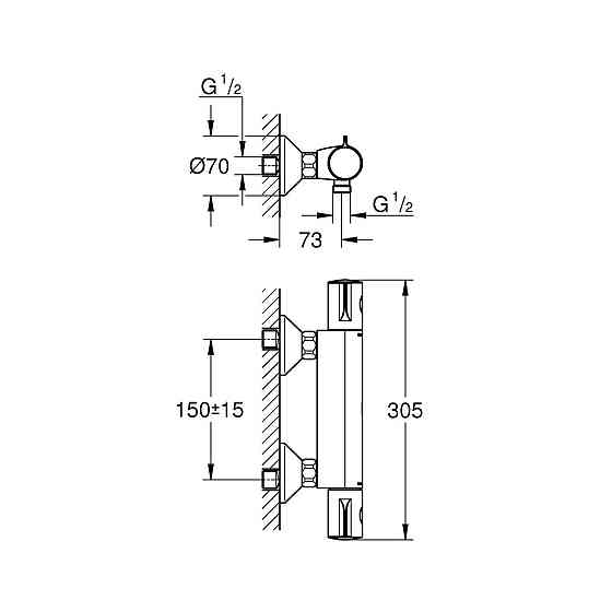 Смеситель термостатический для душа Grohe Grohtherm 800 34558000 Киев