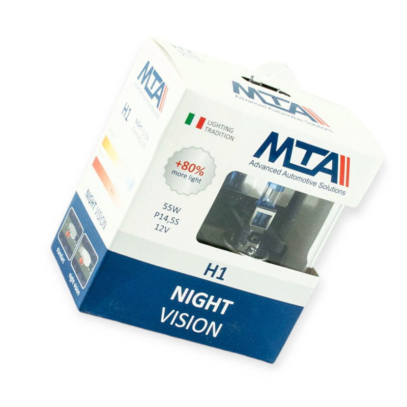 Автолампа 12V 55 W MTA Night Vision 80% (2шт) H1 Мукачево - фото 1