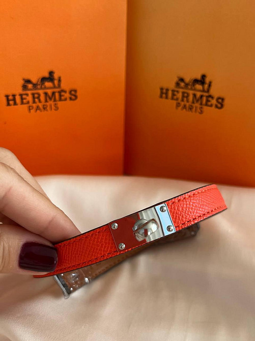 Кожаный браслет Hermes на два оборота белый | Наматывающийся браслет на руку | Браслет Hermes Одесса - изображение 4