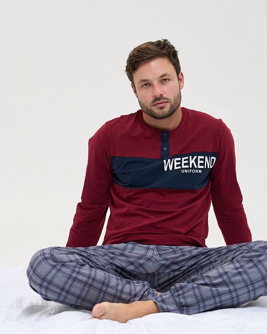 Чоловіча піжама зі штанами в карту — Weekend Tom John 93426 XL Київ - фото 2