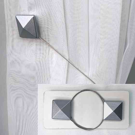 Магниты для штор и гардин Квадрат набор 2 шт Серебристый (81-134) Киев