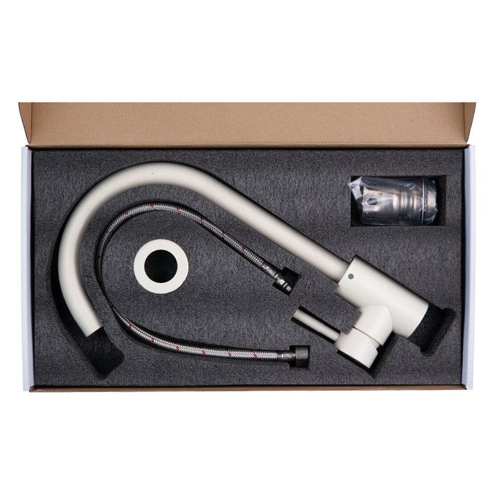 Змішувач для кухні Kroner KRP Edelstahl Klassisch - WEI035 білий Київ - фото 8