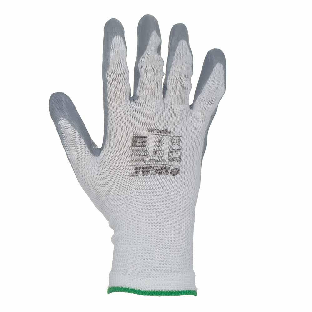 Рукавички трикотажні з частковим нітриловим покриттям р9 (сірі, манжет) SIGMA (9443511) Київ - фото 2