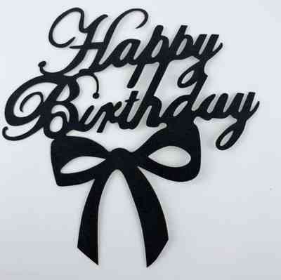 Топпер Happy Birthday для торта 11 на 13 см черный Киев