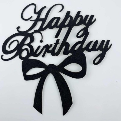 Топпер Happy Birthday для торта 11 на 13 см черный Киев - изображение 3