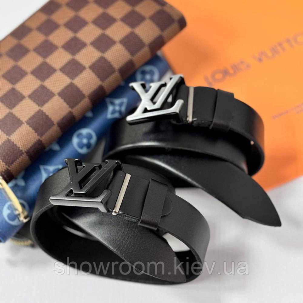 Жіночий шкіряний ремінь Lv, лв black (3 cм) (7111) Київ - фото 4