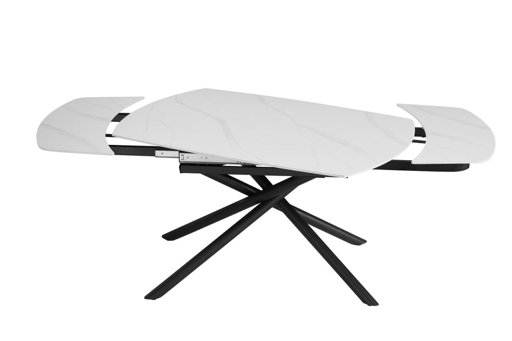 Стіл Гатвік 130(30+30)*90, чорний/кераміка білий Киев - изображение 3