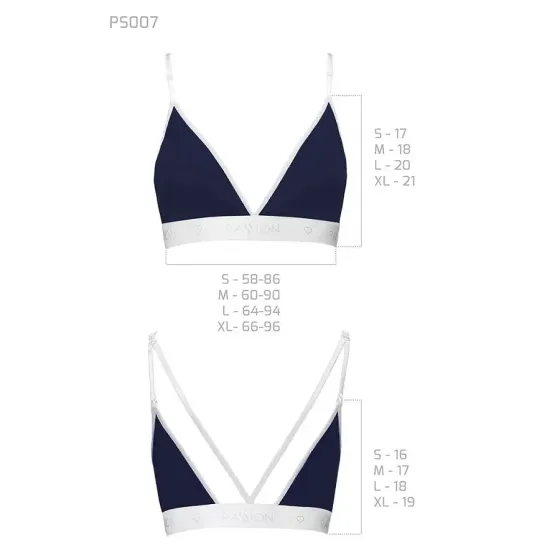 Спортивний топ з подвійними бретелями Passion PS007 TOP L, navy blue Львів