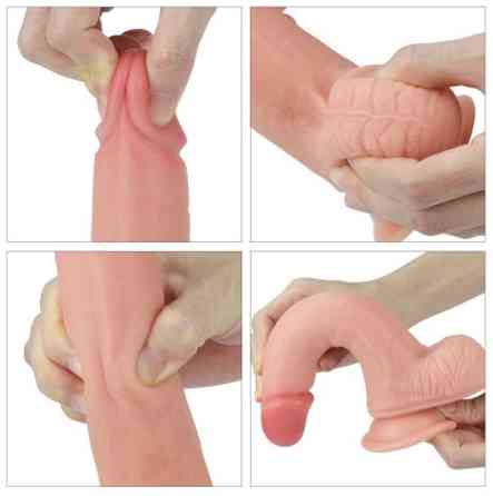 Фалоімітатор - Dual-Layered Silicone Cock 8" Flesh Sex Aura Київ