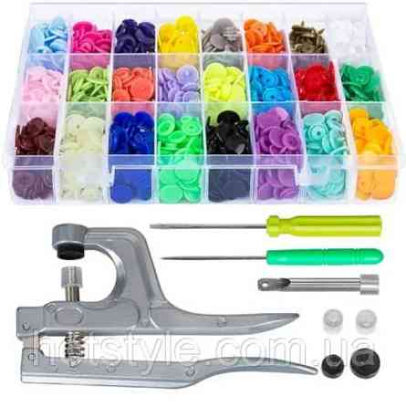 Утилітач пластикових кнопок Т3 Т5 Т8, заклепник з набором кнопок 24цв Винница