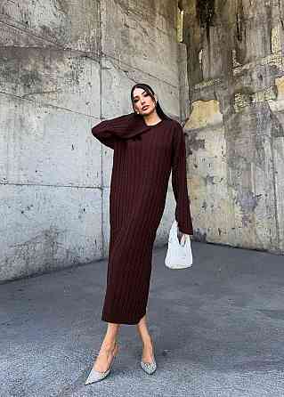 Жіноча тепла сукня міді вільного крою машина вʼязка Одеса