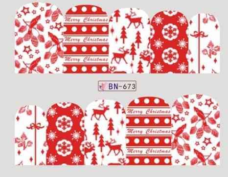 Новогодние наклейки на ногти BN-673 Киев