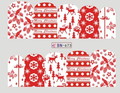 Новогодние наклейки на ногти BN-673 Киев - изображение 1