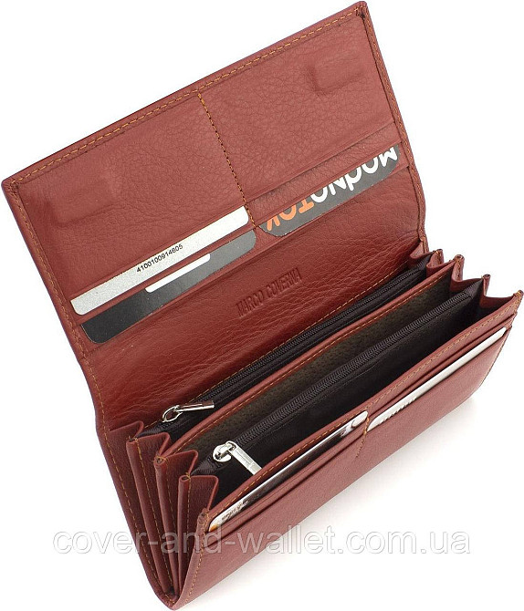 Классический женский кошелёк на магнитной застежке зеленого цвета Marco Coverna Коричневый Киев - изображение 7