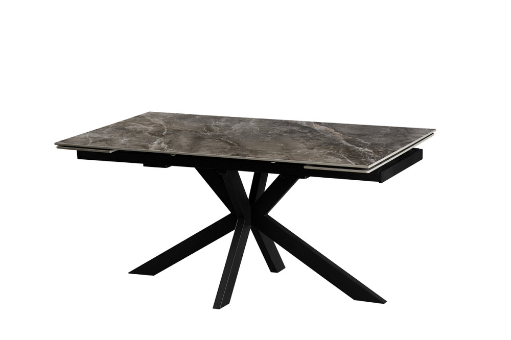 Стіл Квант 160 (+60)*90, чорний/керам Армані грей Днепр - изображение 1