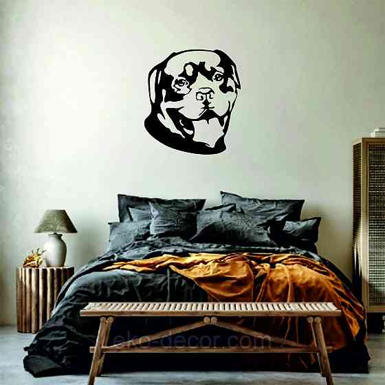 Декоративное настенное Панно «Ротвелер», Декор на стену 90*90 см, Черный Киев