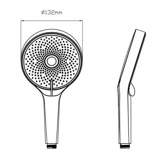 Лійка для ручного душу Qtap Rucni D 130 мм округла QTRUC125CRM45952 хром/чорна Київ