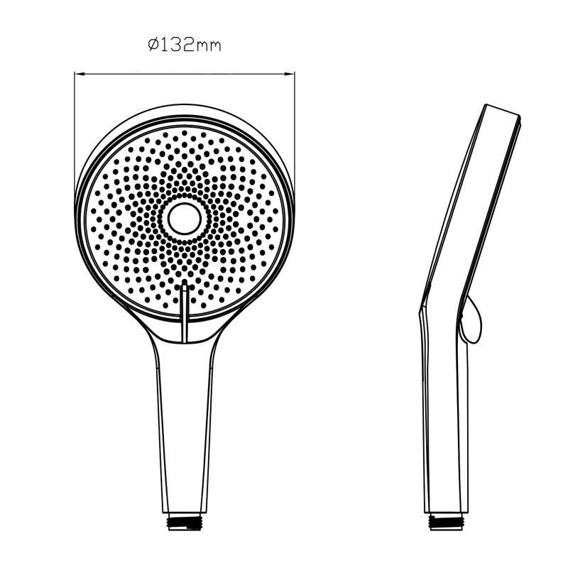 Лійка для ручного душу Qtap Rucni D 130 мм округла QTRUC125CRM45952 хром/чорна Київ - фото 2