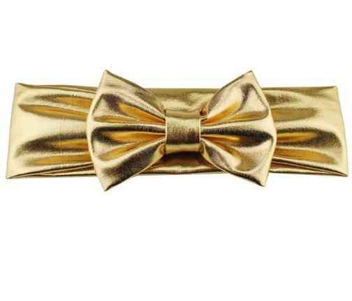 Пов`язка на голову дитяча з бантом one size золотистий Київ