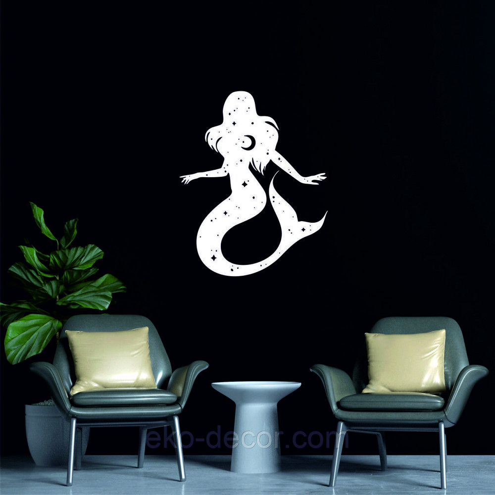 Декоративное настенное 3D Панно «Русалочка» Декор на стену с объемом 50*40 см, Белый Киев - изображение 5