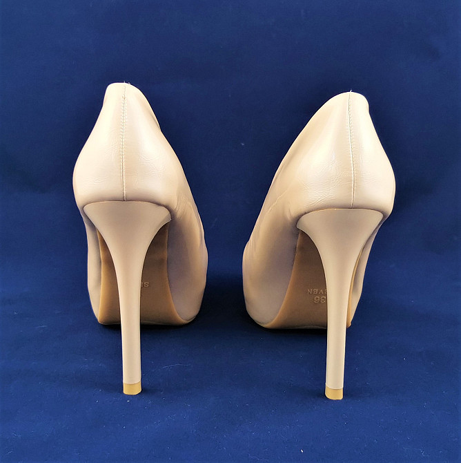 Жіночі Бежеві Туфлі на Каблуку Шпильке Лакові Модельні (розміри: 36,37,38,39,40) - 16-5 Дніпро - фото 4