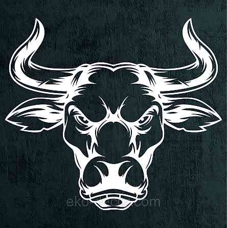 Декоративне настінне Панно «Бик», Декор на стіну 110*98 см, Білий Київ