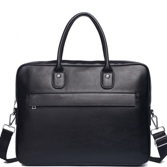 Чорна шкіряна чоловіча сумка для ноутбука Tiding Bag Київ - фото 1