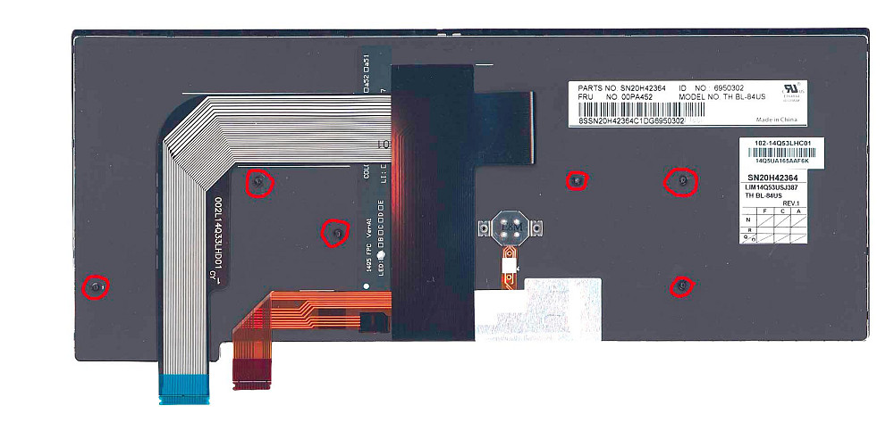 Клавиатура для ноутбука Lenovo Thinkpad T460S с подсветкой (Light), с указателем (Point Stick), короткий шлейф (Short Trail), Black, (No Frame), RU Вінниця - фото 3