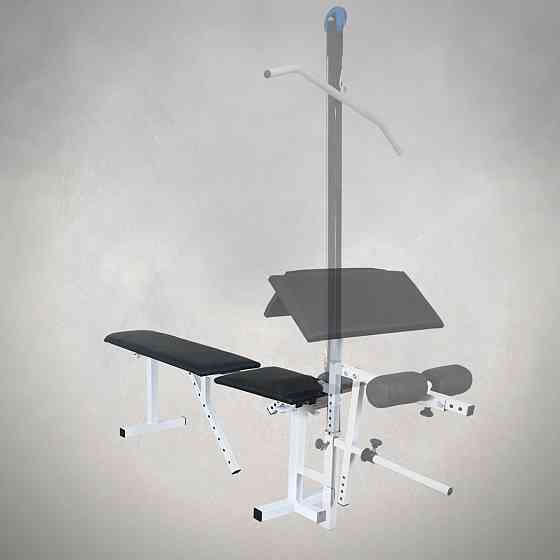 Лавка для жиму регульована з тренажером для ніг 40 на 40 мм Стійки, лавки для жиму і присідань без стійок Київ