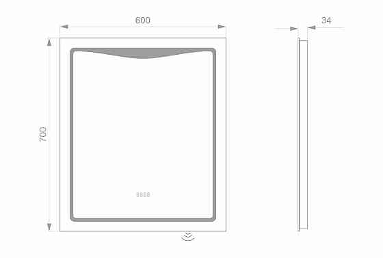 Светодиодное LED зеркало LINE 600х700 Киев