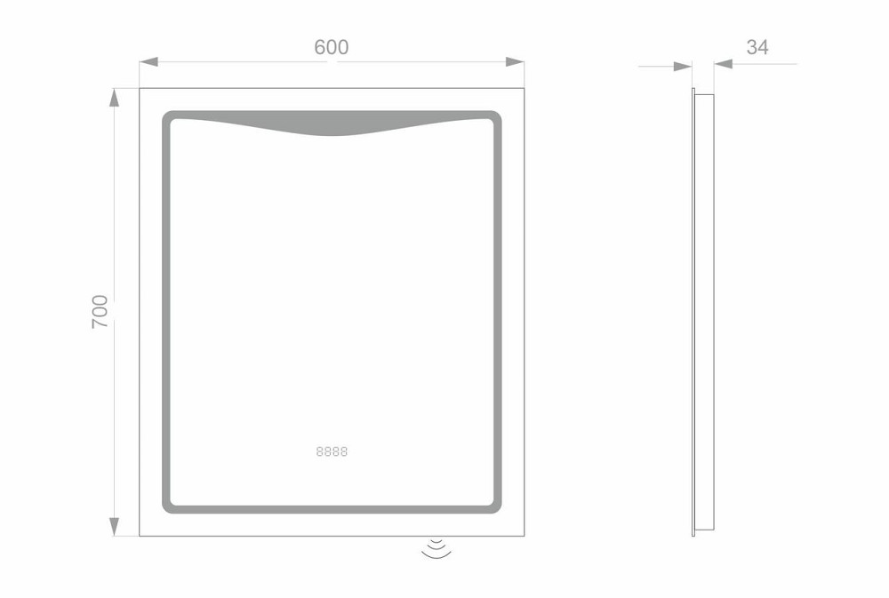 Светодиодное LED зеркало LINE 600х700 Киев - изображение 2