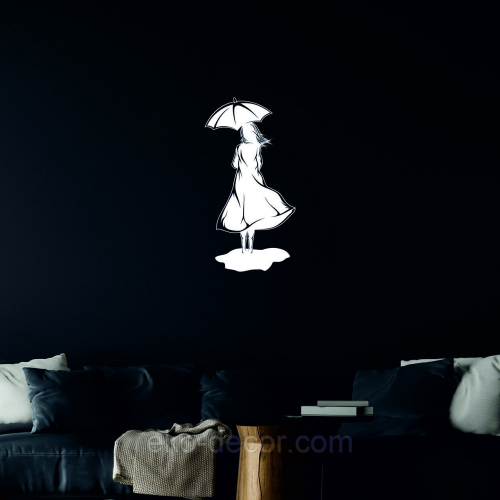 Декоративне настінне Панно «Дівчина з парасолькою», Декор на стіну 90*46 см, Білий Київ - фото 6