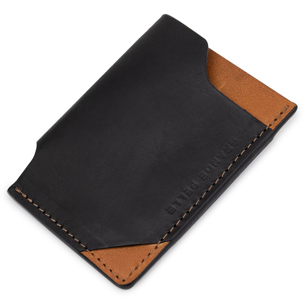 Шкіряний оригінальний картхолдер Чорний (GRANDE PELLE) Київ - фото 5