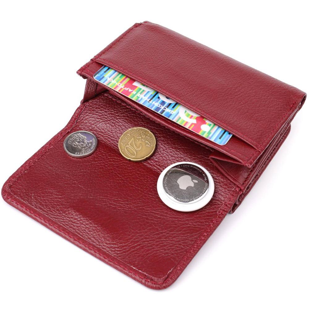 Компактный женский кошелек из натуральной кожи ST Leather 23073 Бордовый Киев - изображение 4