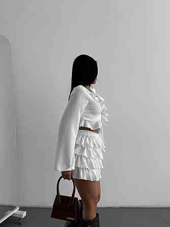 Женский привлекательный воздушный комплект, креп жатка Белый, 44/46 Одесса