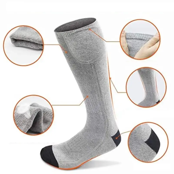 Носки KC-S0023 с подогревом и блоком питания 2200 mAh (Серый) Винница