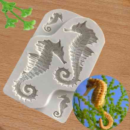 Молд рыба Морской конёк 123 на 64 мм серый Киев