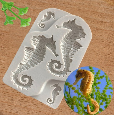 Молд рыба Морской конёк 123 на 64 мм серый Киев - изображение 1