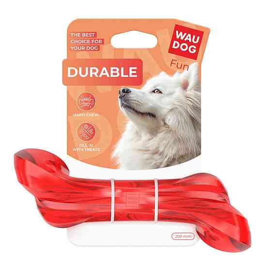 Игрушка для собак WAUDOG Fun Durable Кость, термопластичная резина, 200 мм, красный Киев