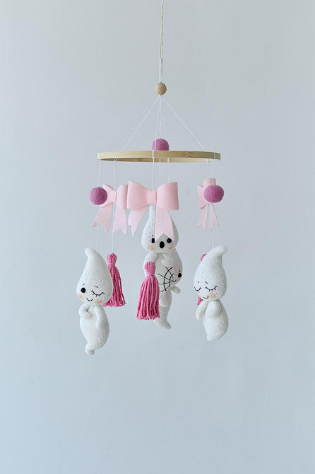 Дитячий мобіль на ліжечко для немовлят WoollyFox "Добрі привиди" Київ - фото 2